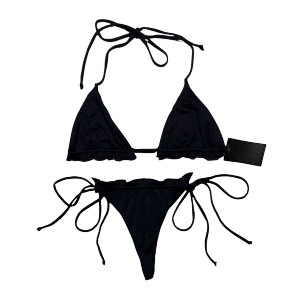 Frederick's of Hollywood Avalon Two Piece Bikini Black Size Small/Medium